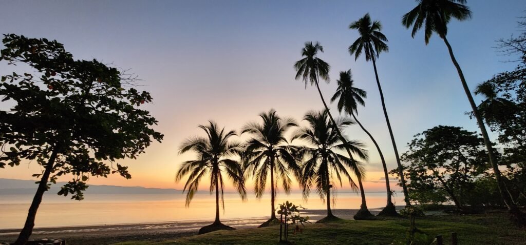 Mesmerizing sunrise at Playa Blanca, just a two-minute walk from your cabin.